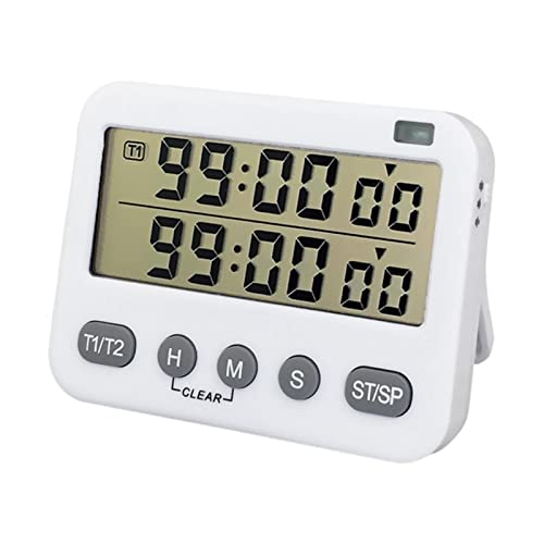 Digital Timer - Kitchen Timer for Cooking | Clock Timer for Classroom | Loud Alarm | Magnetic Backing | Stand, for Cooking Baking Sports (White) Adawd von adawd