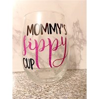 Mommy Es Sippy Tasse Weinglas, Mama Muttertagsgeschenk, Muttertag Weinglas von adbDESIGNZ