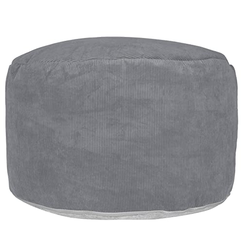 adekor_home Puffa | Sitz | Kord | Hocker | Bequem | Stilvoll | Zum Sitzen | Unter den Füßen | Auf der Terrasse | Im Garten | Im Wohnzimmer | 70x45 cm (Dunkelgrau) von adekor_home