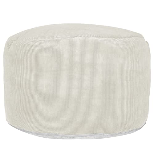 adekor_home Puffa | Sitz | Kord | Hocker | Bequem | Stilvoll | Zum Sitzen | Unter den Füßen | Auf der Terrasse | Im Garten | Im Wohnzimmer | 70x45 cm (Creme), 45202202 von adekor_home