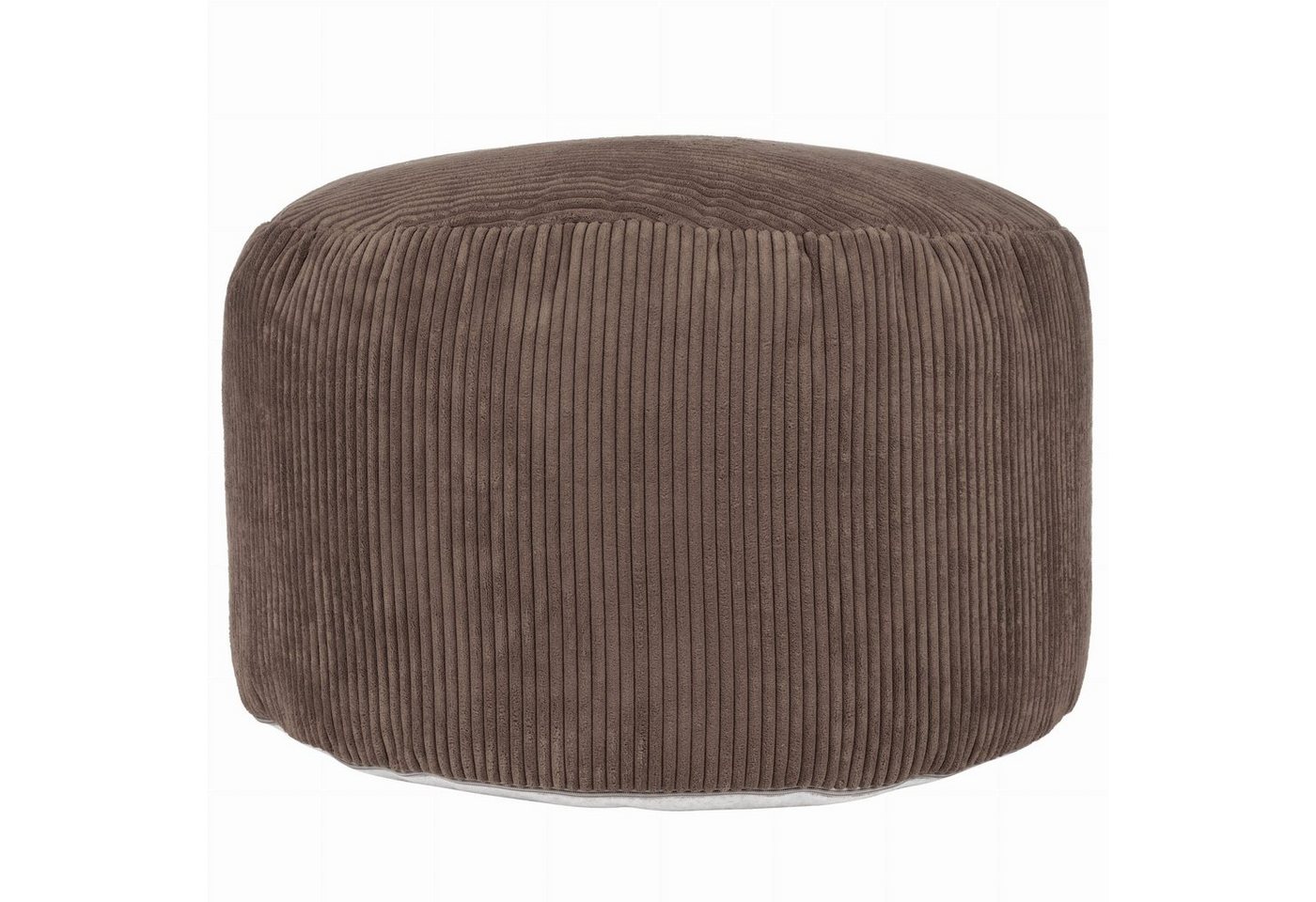 adekorhome Sitzsack Runder Hocker aus Cord 70x45cm Sitzpouf Bodenkissen Fußablage von adekorhome