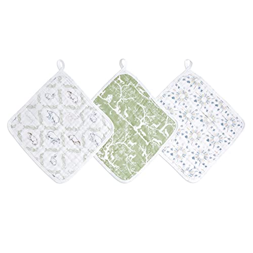 aden + anais™ Essentials Baumwoll-Musselin-Waschlappen-Set sharmony in 3er-Packung von aden + anais