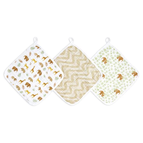 aden + anais™ Essentials Baumwoll-Musselin-Waschlappen-Set stanzanie in 3er-Packung von aden + anais