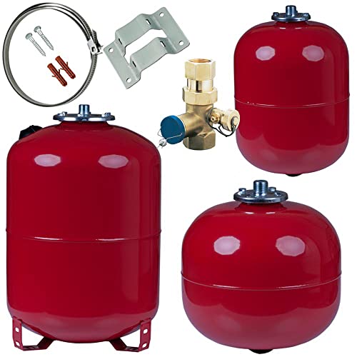 Ausdehnungsgefäß für Heizungsanlagen | 8 Liter + Halterung + Kappenventil von adena