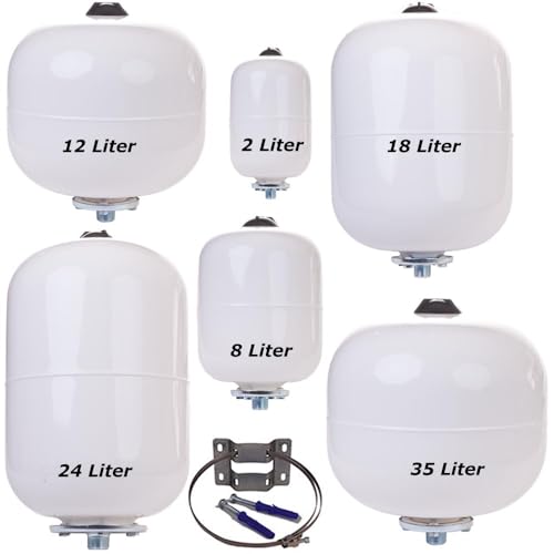 Ausdehnungsgefäß für Trinkwasseranlagen von 2-35 Liter nach Auswahl | 18 Liter Edelstahl Flansch + Halterung von adena