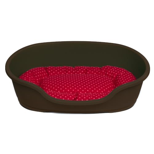 adena Hundekorb 110 x 74 cm warmgrau + Kissen Tupfen rot adena Hundekorb 110 x 74 cm warmgrau + Kissen Tupfen rot von adena