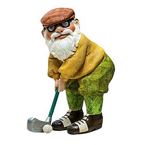 adfafw Gartenzwerg, Gartendeko Figuren, Gartenzwerge Lustig Für Außen, GNOME Beim Golfspielen, Kann Als Geschenk Oder Dekoration Verwendet Werden Astonishing von adfafw