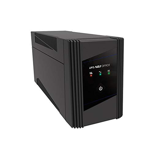 ADJ Office Serie 900VA Unterbrechungsfreie Stromversorgung Line Interactive Ups 570 Watt Sinuswelle Simulierte AVR 2 Schuko-Ausgänge USB 1 Batterie 12 V 5 Ah (LxBxH 292 x 100 x 140 mm) von adj