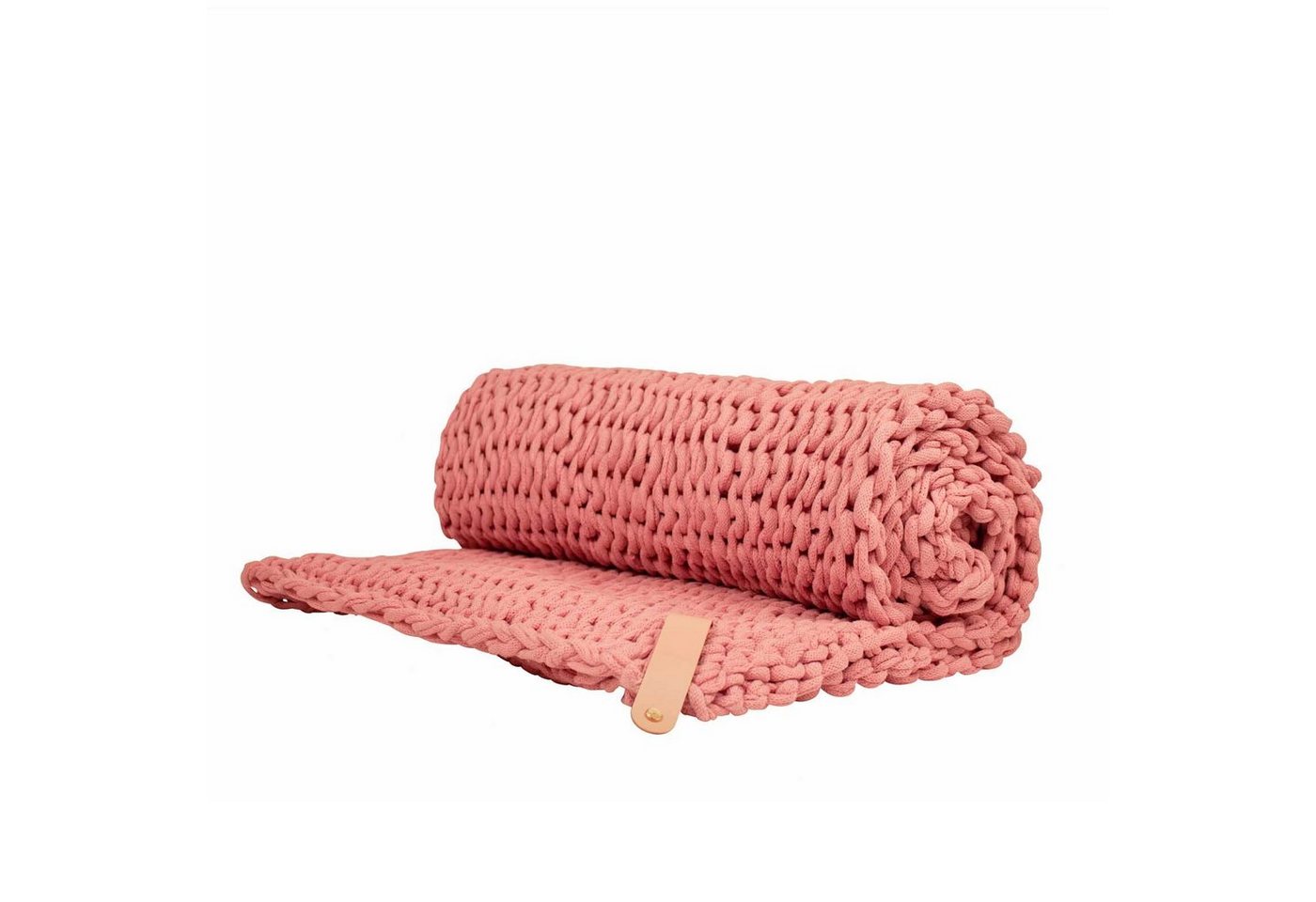 Tagesdecke, adorist, Grobstrickdecke Juna Chunky Knit, vegan rosa small 80x130cm von adorist