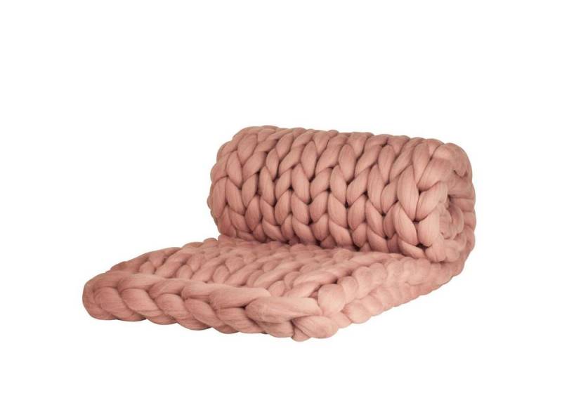 adorist Tagesdecke, Wolldecke Cosima Chunky Knit large 130x180cm, pale pink von adorist