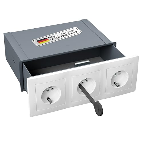 advanSecure® Steckdosen-Tresor | Wandsafe mit austauschbarer 3er-Steckdosen-Attrappe zur sicheren Tarnung | Spezialschloss | innovativer Edelstahl-Safe | perfektes Versteck | deutsche Entwicklung von advanSecure