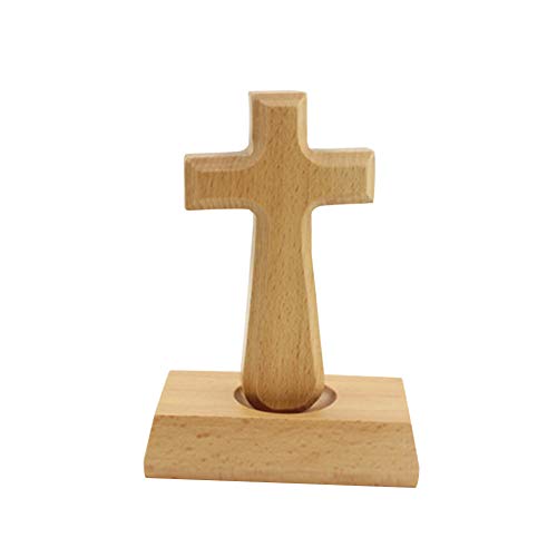 æ— Stehendes Kreuz aus Holz, Handkreuz mit Magnetfuß, Gebetskruzifixkreuz für Christus, Altar, Kapelle, religiös von æ—