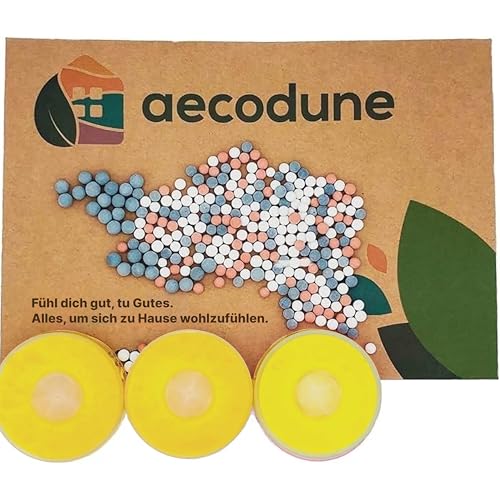 Aecodune Kalkfilter Duschkopf Nachfüllung - Wasser- und Chlorfilter mit Vitamin C - Entspannung zu Hause - Enthärter-Kit mit Duschkugeln mit negativer Ionenfilterung - Zitrone x3 von aecodune