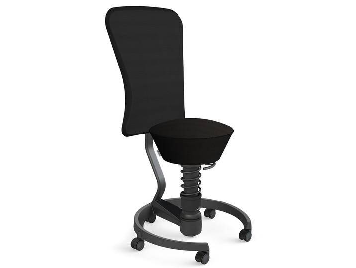 AERIS SWOPPER AIR MIT ROLLEN UND LEHNE - Swopper Low Schwarz Gestell Schwarz Mesh-Gewebe AIR von aeris-swopper