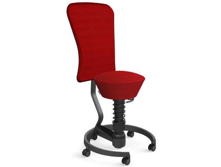 AERIS SWOPPER AIR MIT ROLLEN UND LEHNE - Swopper Standard Rot Gestell Schwarz Mesh-Gewebe AIR von aeris-swopper
