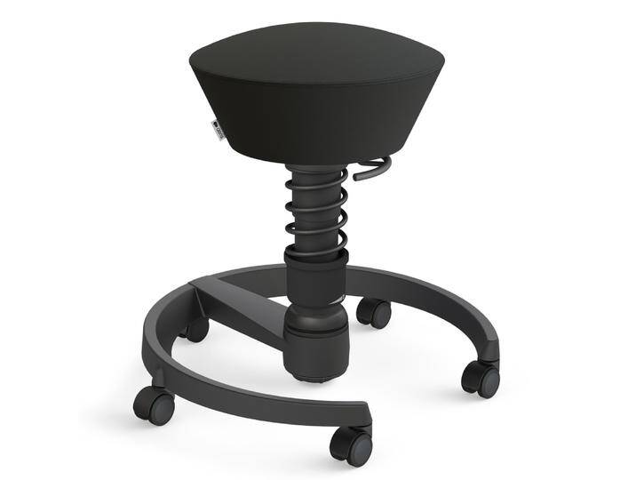 AERIS SWOPPER MIT ROLLEN - Swopper Low Leder Schwarz Gestell Schwarz von aeris-swopper
