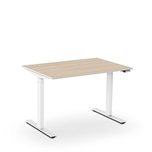 aeris Active Desk Höhenverstellbarer Schreibtisch 120x80 Weiß, Stehtisch Höhenverstellbar Elektrisch mit Memory Funktion, Bürotisch Tischgestell aus Stahl, PC Tisch für Home Office von aeris
