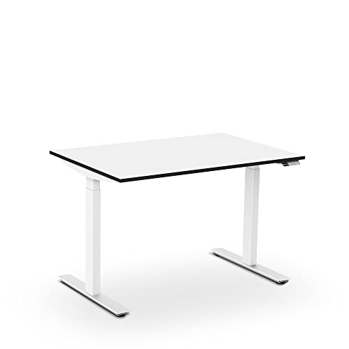 aeris Active Desk Höhenverstellbarer Schreibtisch 120x80 Weiß, Stehtisch Höhenverstellbar Elektrisch mit Memory Funktion, Bürotisch Tischgestell aus Stahl, PC Tisch für Home Office von aeris