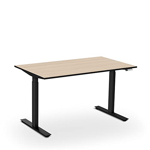 aeris Active Desk Höhenverstellbarer Schreibtisch 140x80 Schwarz, Stehtisch Höhenverstellbar Elektrisch mit Memory Funktion, Bürotisch Tischgestell aus Stahl, PC Tisch für Home Office von aeris