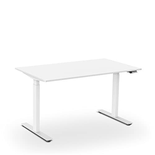 aeris Active Desk Höhenverstellbarer Schreibtisch 140x80 Weiß, Stehtisch Höhenverstellbar Elektrisch mit Memory Funktion, Bürotisch Tischgestell aus Stahl, PC Tisch für Home Office von aeris