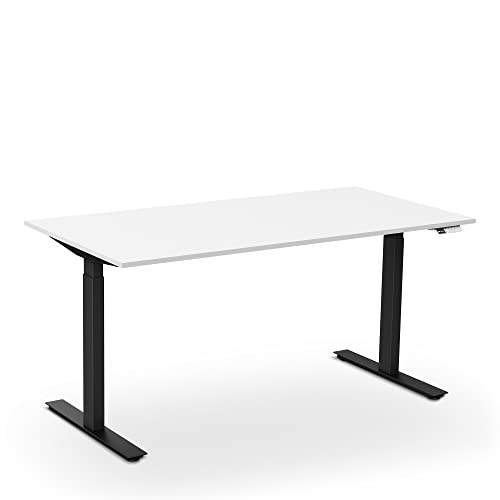 aeris Active Desk Höhenverstellbarer Schreibtisch 160x80 Schwarz, Stehtisch Höhenverstellbar Elektrisch mit Memory Funktion, Bürotisch Tischgestell aus Stahl, PC Tisch für Home Office von aeris