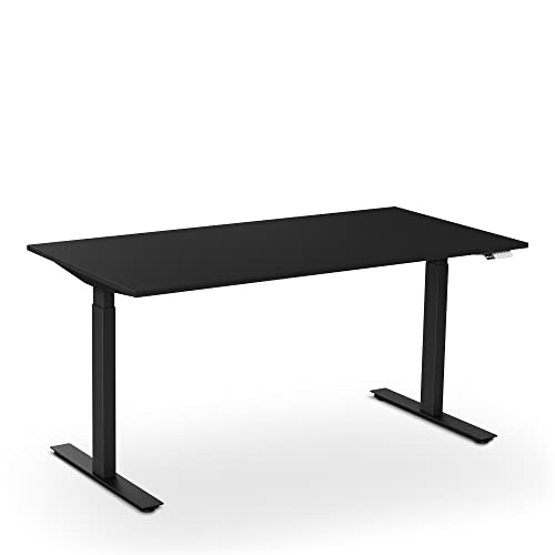 aeris Active Desk Höhenverstellbarer Schreibtisch 160x80 Schwarz, Stehtisch Höhenverstellbar Elektrisch mit Memory Funktion, Bürotisch Tischgestell aus Stahl, PC Tisch für Home Office von aeris