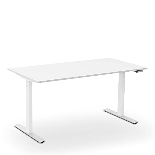 aeris Active Desk Höhenverstellbarer Schreibtisch 160x80 Weiß, Stehtisch Höhenverstellbar Elektrisch mit Memory Funktion, Bürotisch Tischgestell aus Stahl, PC Tisch für Home Office von aeris