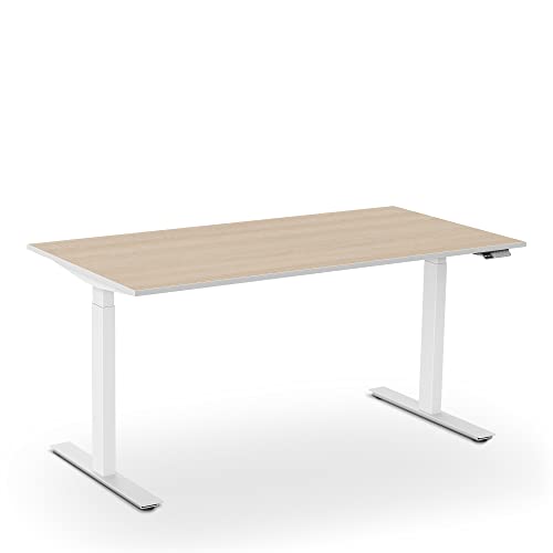 aeris Active Desk Höhenverstellbarer Schreibtisch 160x80 Weiß, Stehtisch Höhenverstellbar Elektrisch mit Memory Funktion, Bürotisch Tischgestell aus Stahl, PC Tisch für Home Office von aeris