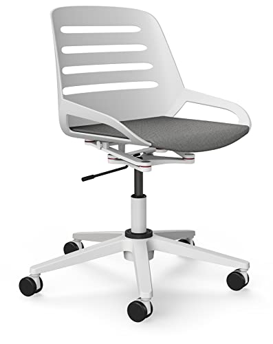 aeris Numo Task – Ergonomischer Bürostuhl mit Säule und Rollen, Rückenschonender Stuhl mit Sitzpolster, Moderner Schreibtischstuhl mit Patentierter Technik, Design Drehstuhl, Sitzhöhe 45–56 cm von aeris