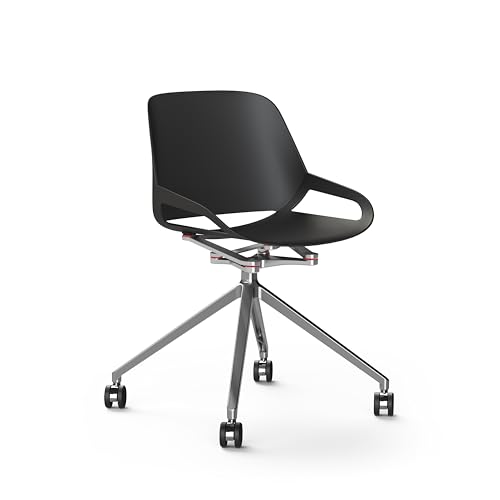 aeris Numo moderner Schwingstuhl – Schalenstuhl mit stylischem Fußkreuz Bürostuhl – ergonomischer Stuhl – hochwertiger Drehstuhl mit Rollen von aeris