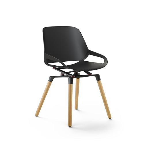 aeris Numo moderner Esszimmerstuhl – Schwingstuhl mit edlen Holzbeinen aus Eiche – Exklusiver Designstuhl – ergonomischer Stuhl für einen gesunden Rücken von aeris