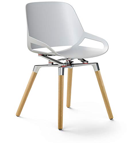 aeris Numo moderner Esszimmerstuhl – Schwingstuhl mit edlen Holzbeinen aus Eiche – Exklusiver Designstuhl – ergonomischer Stuhl für einen gesunden Rücken von aeris
