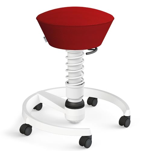 aeris Swopper Air – Ergonomischer Hocker mit extra weicher Polsterung – Bürohocker höhenverstellbar mit Rollen –Sitzhocker für einen gesunden Rücken, Feder Standard von aeris