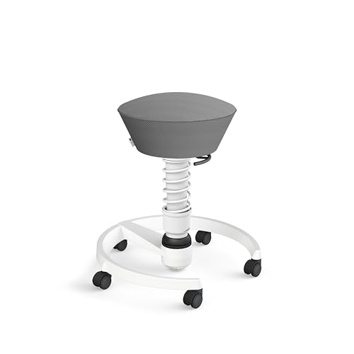 aeris Swopper Air – Ergonomischer Hocker mit extra weicher Polsterung – Bürohocker höhenverstellbar mit Rollen –Sitzhocker für einen gesunden Rücken, Feder Standard von aeris