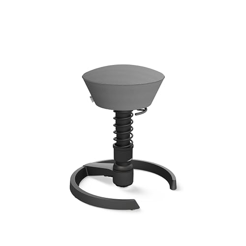 aeris Swopper Air – Ergonomischer Hocker mit extra weicher Polsterung – Bürohocker höhenverstellbar ohne Rollen –Sitzhocker für einen gesunden Rücken, Feder Standard von aeris