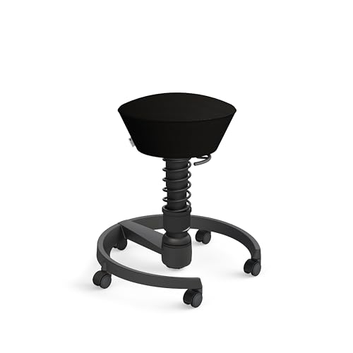 aeris Swopper Air – Ergonomischer Hocker mit extra weicher Polsterung – Bürohocker höhenverstellbar mit Rollen –Sitzhocker für einen gesunden Rücken, Feder Standard von aeris