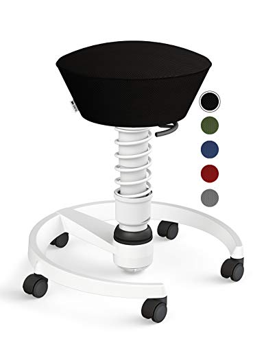 aeris Swopper Air – Ergonomischer Hocker mit extra weicher Polsterung – Bürohocker höhenverstellbar mit Rollen –Sitzhocker für einen gesunden Rücken, Feder Standard von aeris