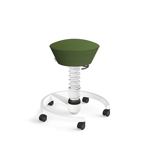 aeris Swopper Air – Ergonomischer Hocker mit extra weicher Polsterung – Bürohocker höhenverstellbar mit Rollen –Sitzhocker für einen gesunden Rücken, Feder Standard von aeris