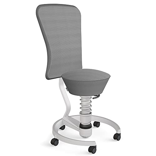 aeris Swopper Air – Ergonomischer Hocker mit extra weicher Polsterung – Bürohocker höhenverstellbar mit Rollen –Sitzhocker für einen gesunden Rücken, Feder Standard von aeris