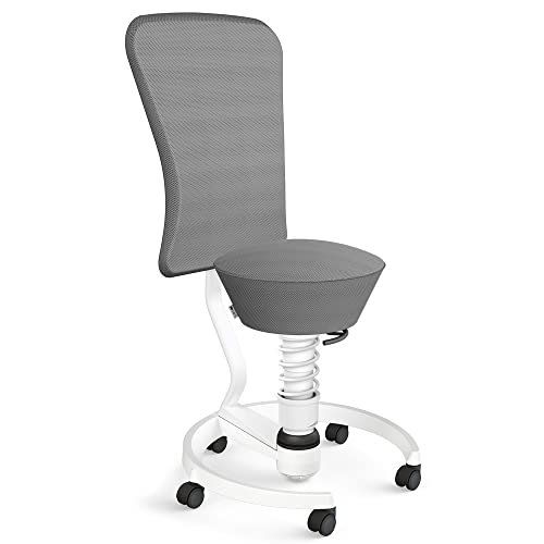 aeris Swopper Air – Ergonomischer Hocker mit extra weicher Polsterung – Bürohocker höhenverstellbar mit Rollen –Sitzhocker für einen gesunden Rücken, Feder Standard von aeris