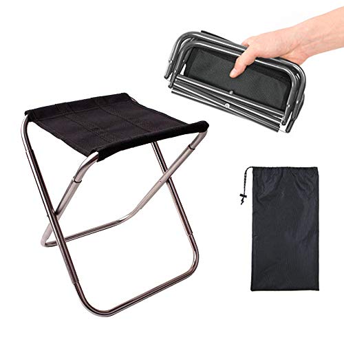 Klapphocker im Freien, Klapphocker aus Aluminiumlegierung, Tragbarer Outdoor Klapphocker, Ultraleicht, mit Aufbewahrungstasche, zum Angeln, Camping, Grillen im Freien, Reisen von afdg