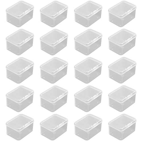 Ianulus Perlen Aufbewahrungs Behälter, 20 Stück Kleine Box mit Klappdeckel, Kunststoff Aufbewahrungsbehälter für Artikel, Pillen, Kräuter, kleine Perlen, Schmuckzubehör (54 * 40 * 31 mm) von Ianulus