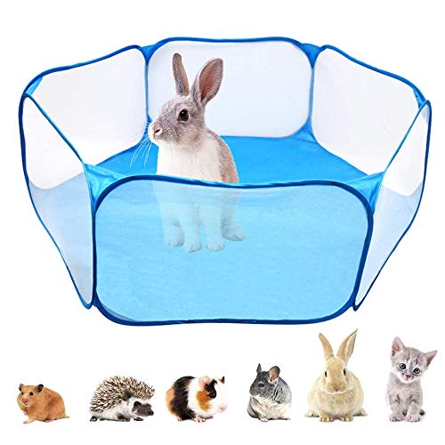 afdg Laufstall für Kleintiere, Indoor Pop Up Übungszaun, Atmungsaktives Haustierzelt, Pet Play Tentfür Hamster, Meerschweinchen, Lgel, Kaninchen, Katzen, Hunde (Blau) von afdg