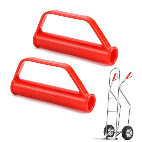 2 Pack 25 Mm Schubkarrengriffe Safety Handles for Sack Truck, Transport Trolley, Griffe Schubkarrengriffe Holz Replacement Handles with Bump Protection, Red Stacking Trolley Handles von afhgdjr