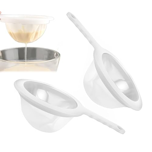 2 StüCk Feines Sieb,200mesh Plastiksieb Kefir,KüChensieb Kunststoff,Haarsieb KüChe,Feines KüChe FüR Saft, Milch, Kaffee,Joghurt, MilchsäUrewein Und Honig von afhgdjr