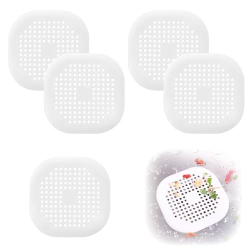 5pcs Abflusssieb Silikon,Haarsieb Dusche,HaarfäNger Dusche Premium Silikon Abflusssieb Mit SaugnäPfen - FüR Dusche,KücheBadewanne & SpüLe von afhgdjr