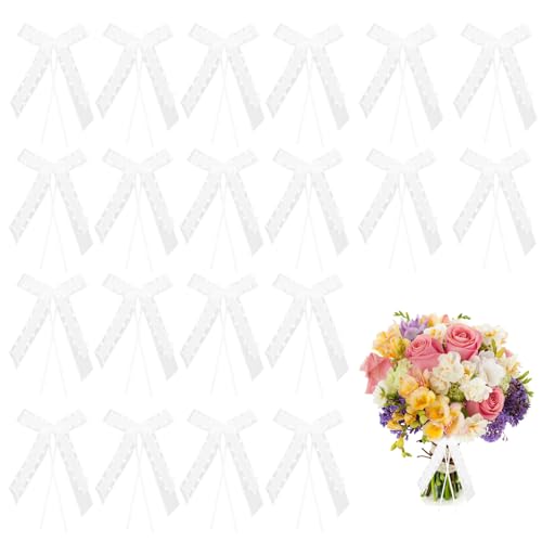 Autoschleifen Hochzeit,20stüCkschleifen Auto Hochzeit Autoschmuck Car Wedding Deko Hochzeitsschleifen FüR Hochzeit Party Geburtstag Geschenverpackung,Weiß von afhgdjr