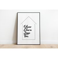 Haus - Poster Mit Vornamen, Personalisiert in Den Größen A3 Bis A5 Haus - Poster Mit Vornamen, Personalisiert in Den Größen A3 Bis A5 von afisaPapeterie