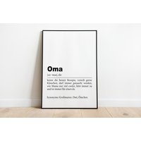 Oma - Die Süßeste Beschreibung Der Großmutter Erhältlich in Den Größen A5 A3 von afisaPapeterie