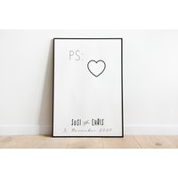 Ps Herz - Personalisierte Poster Mit Namen Und Datum in Den Größen A5 A3 Ps Herz - Personalisierte Poster Mit Namen Und Datum in Den Größen A5 A3 von afisaPapeterie